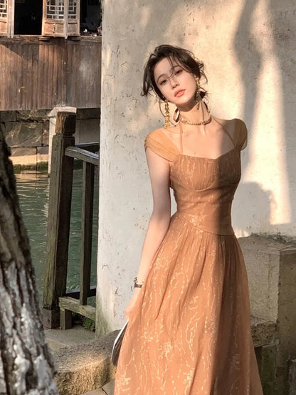 vzyzv  -  Vintage Midi Dress For Women Summer New Elegant Prom Evening Party Vestidos Fashion Female Clothing Office Ladies Dresses