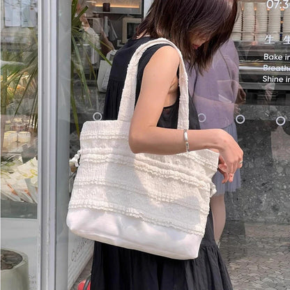 vzyzv  -  Japanese Cute Kawaii Ins Canvas Bags Fashion Trendy Y2k Aesthetic Chic Handbags Women All Match Drawstring Shoulder Underarm Bag