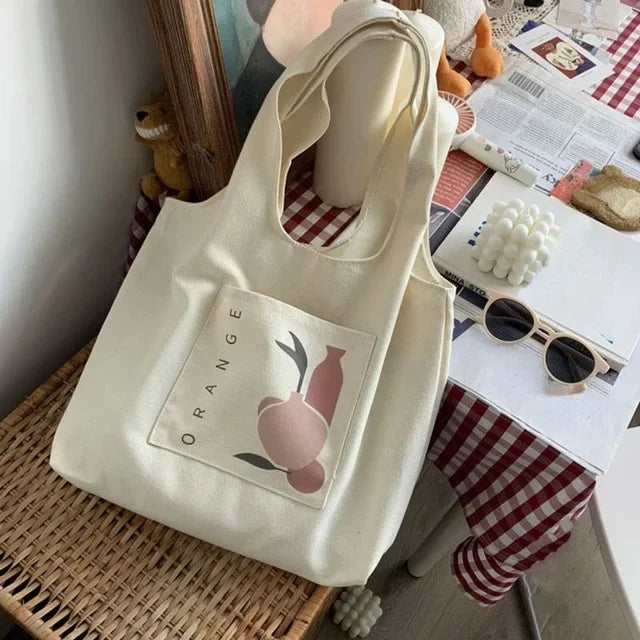 vzyzv  -  Canvas Women Sweet Flower Print Tote Bags Korean Vintage Trendy Chic Handbag High-capacity Casual Y2k Shoulder Underarm Bag