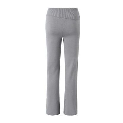 TAVIMART  -  Woman Stretch Slim Skinny Trousers Long Legging Bottom Gray Autumn American Retro Low Waist Ribbed Knit Full Length Pants