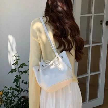 vzyzv  -  Korean Sweet Girls Elegant Solid Shoulder Bags All Match Fashion Simple Underarm Bag 2024 Office Lady Fairy Chic Women Handbags