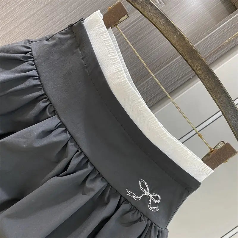 vzyzv -  Summer New Spliced Pleated Puffy Flower Bud Skirt Summer New Fashion High Waist Spicy Girl Casual A-line Short Skirts for Women