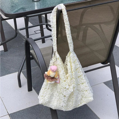 vzyzv  -  Y2k Aesthetic Fairy Elegant Women Handbags High-capacity Casual Sweet Lace Shoulder Underarm Bag All Match Ins Fashion Tote Bags