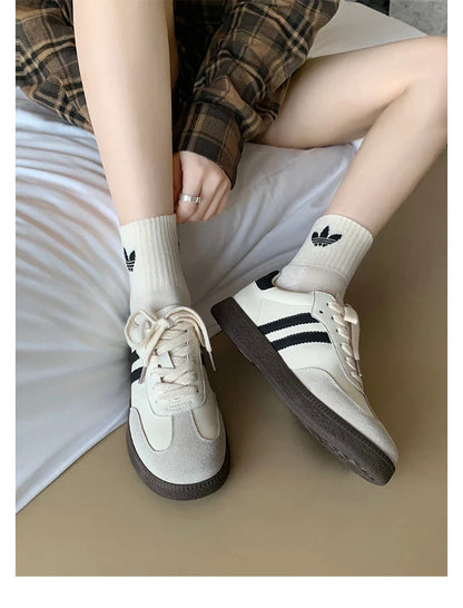 vzyzv  -  Fall New Canvas Women Retro Flower Casual Sports Platform Thick Bottom Comfortable Low-Top Couple Vulcanized Sole Flats