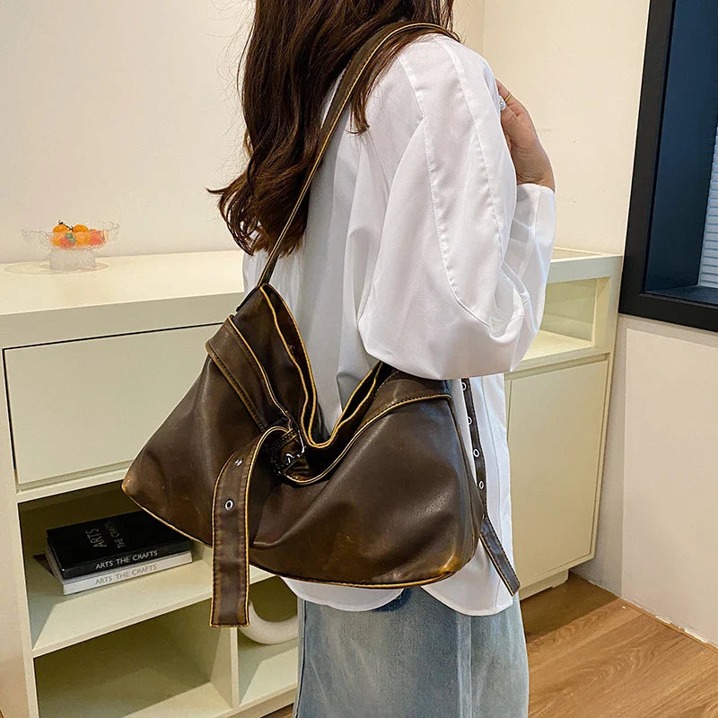 vzyzv  -  High Quality Soft Leather Messenger Bag For Women Retro Handbag Large Capacity Travel Bag Portable Shoulder Crossbody Bag Brand