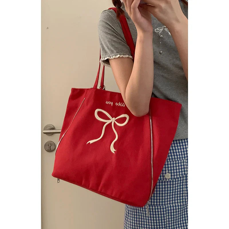 vzyzv  -  Large Capacity Canvas Bag for Women 2024 New Korean Niche Commuting Shoulder Versatile Handheld Tote Bags