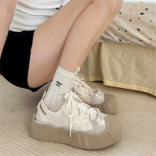 vzyzv  -  Casual Woman Shoe Wedge Basket Modis All-Match Tennis Female Sports Cute Breathable New Small Scandals Fashion Leisure