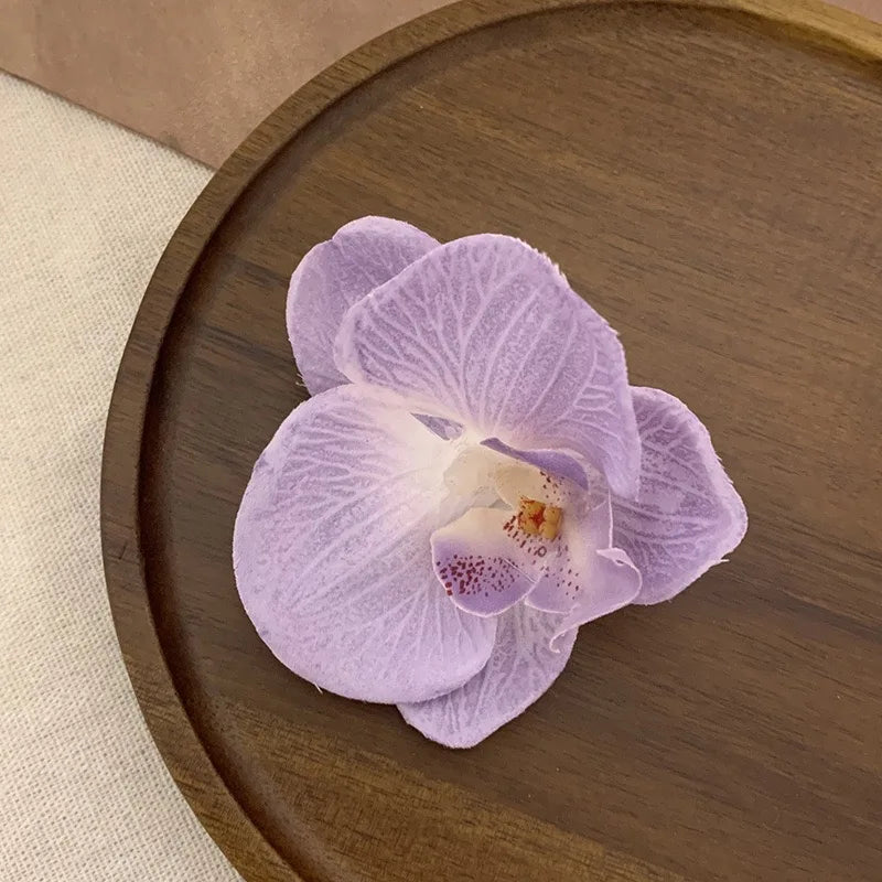 vzyzv  -  Phalaenopsis Flower Hairpin 2024 New Fashion Bohemia Creative Design Cloth Floral Pearl Hair Clip Korean Sweet Female Headdress