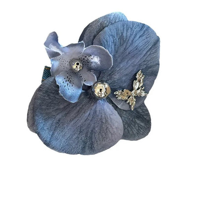 vzyzv  -  Blue Heavy Industry Retro Phalaenopsis Pearl Barrettes Exaggerated Special-Interest Design Bang Side Clip Hairpin Hair Ornaments