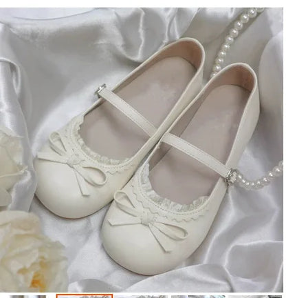 vzyzv  -  Cute Kawaii Sweet Girls Women's Lolita Shoes French Summer Lolita Round Toe Retro Mary Jane Shoes Feminine Flats