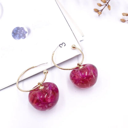 vzyzv  -  New Japan Korean Cherry Fruit Shaped Drop Earrings For Women Sweet Girls Cute Brincos Line Pendientes Jewelry Gifts