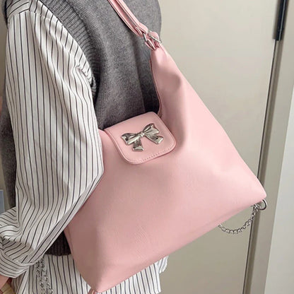 vzyzv  -  Women Fashion Elegant Handbags Office Lady Fairy Chic Bow Underarm Bag Korean Trendy All Match Tender Shoulder Bags Female