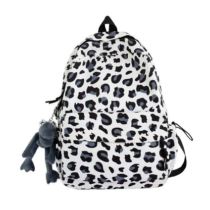 vzyzv  -  Leopard Print Backpack for Female Korean Casual High School Large Capacity Backpack Students Backpack for College Bags