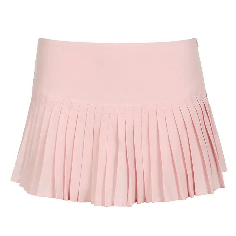 vzyzv  -  Skirt Korean Style Sweet Girl Style Woven Shredded Pleated Salt Style Age-Reducing Anti-Exposure Casual Pleated Skirt