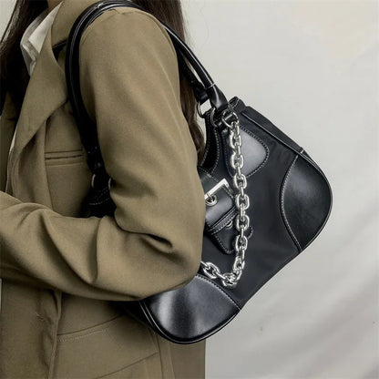 vzyzv  -  Luxury Women Shoulder Bag Korean PU Leather Patchwork Chain Travel Crossbody Bags Female Purses and Handbags Designer Bag