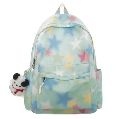 vzyzv  -  Korean Kawaii Star Print Backpacks Ins Harajuku Sweet Girls Preppy Schoolbags Fashion Y2k Women All Match Backpack High-capacity