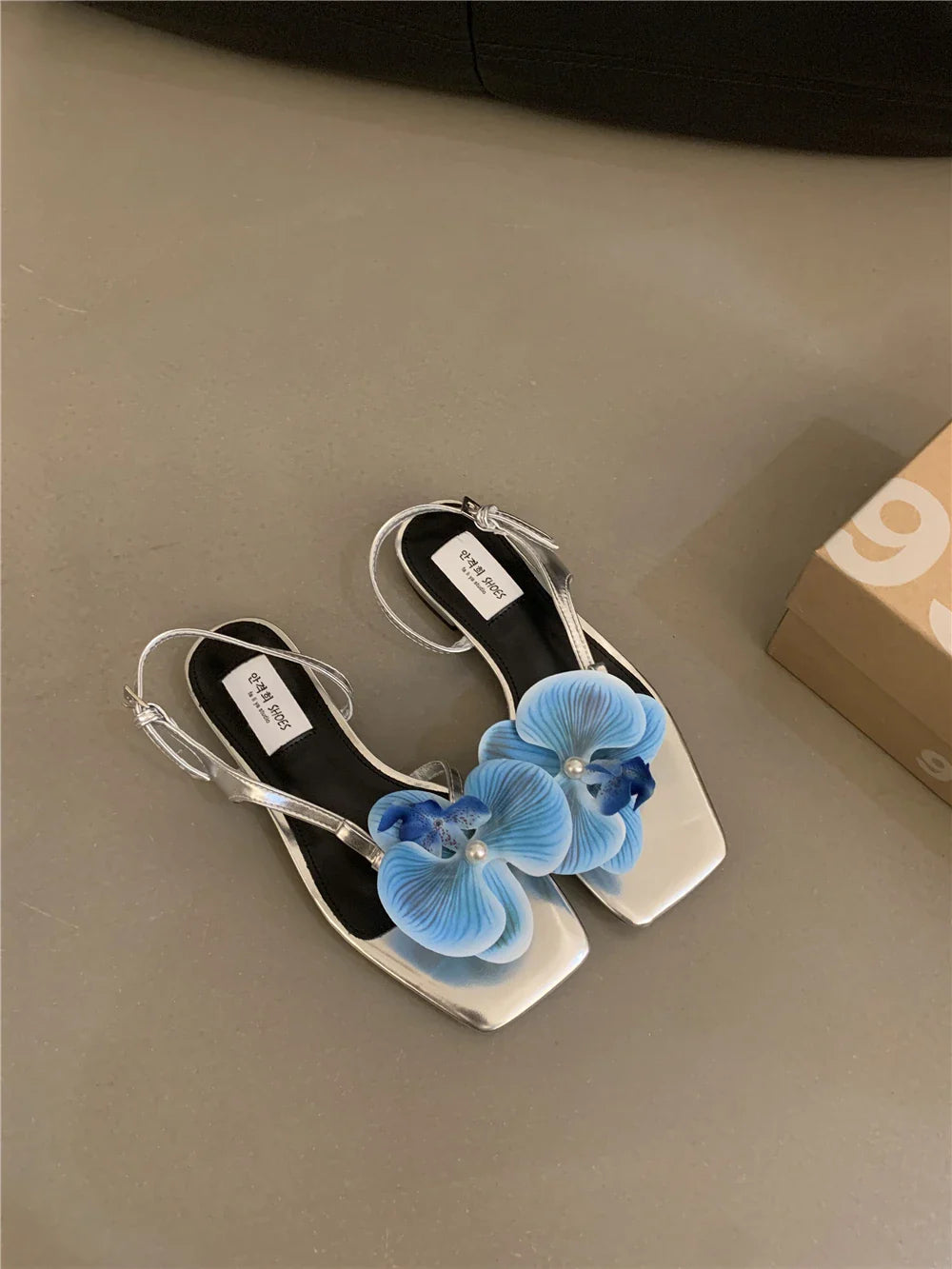 vzyzv  -  Summer New Sweet Flower Elegant Sexy Sandals Flat Fashion Slippers Design Women's Shoes Luxury Sandals Women Designers