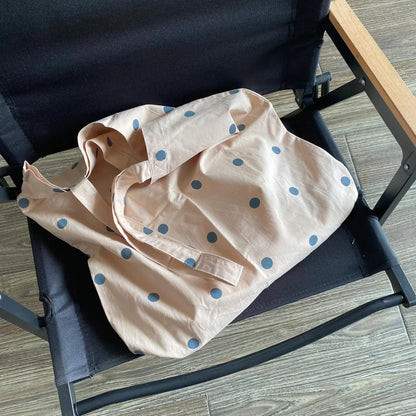 vzyzv  -  New Niche Fashion Casual Instagram Polka Dot Canvas Bag Korean Versatile Large Capacity Single Shoulder Tote Bags