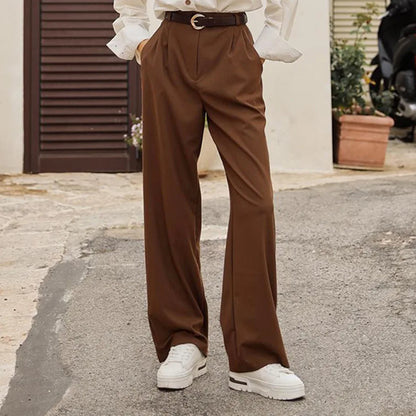 vzyzv  -  Suit Pants For Women Wide Leg Pants Elegant Ladies Work Clothes Business Pants Tailored Women Trousers Pantalon Sastre Mujer