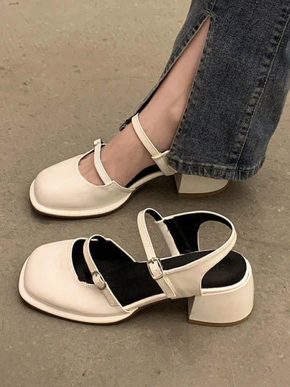 nvxiot  -   New Sandals for Women Ladies Casual Spring Summer Hollow Out Mary Janes Shoes Elegant Ladies Party Pumps Female High Heels