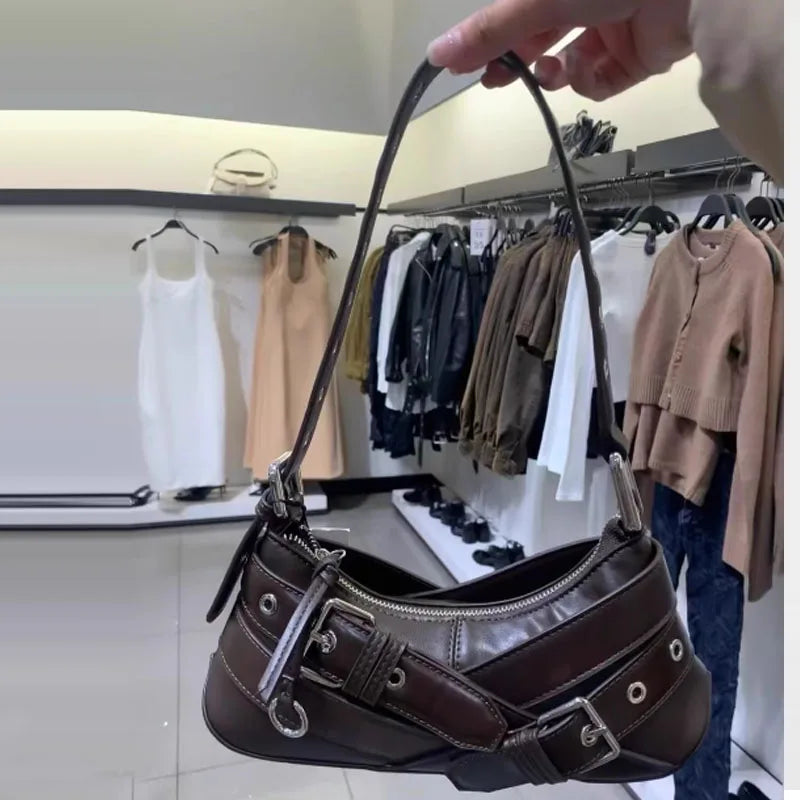 vzyzv  -  Retro Women Handbag PU Leather Shoulder Totes Underarm Vintage Top Handle Bag Female Small Women Bag