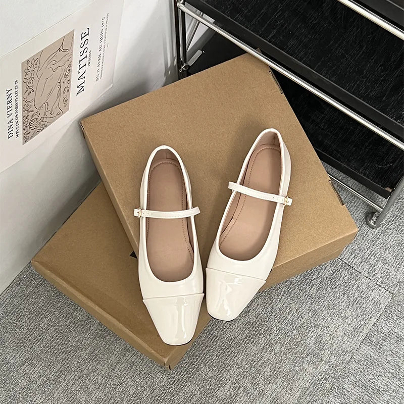 vzyzv  -  Retro Simple Square Head Low Heel Mary Jane Shoes for Ladies Spring Autumn Comfortable Lovely Heels Shoes for Women