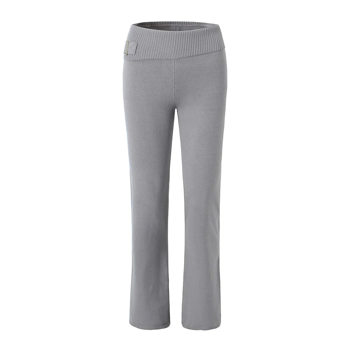 TAVIMART  -  Woman Stretch Slim Skinny Trousers Long Legging Bottom Gray Autumn American Retro Low Waist Ribbed Knit Full Length Pants