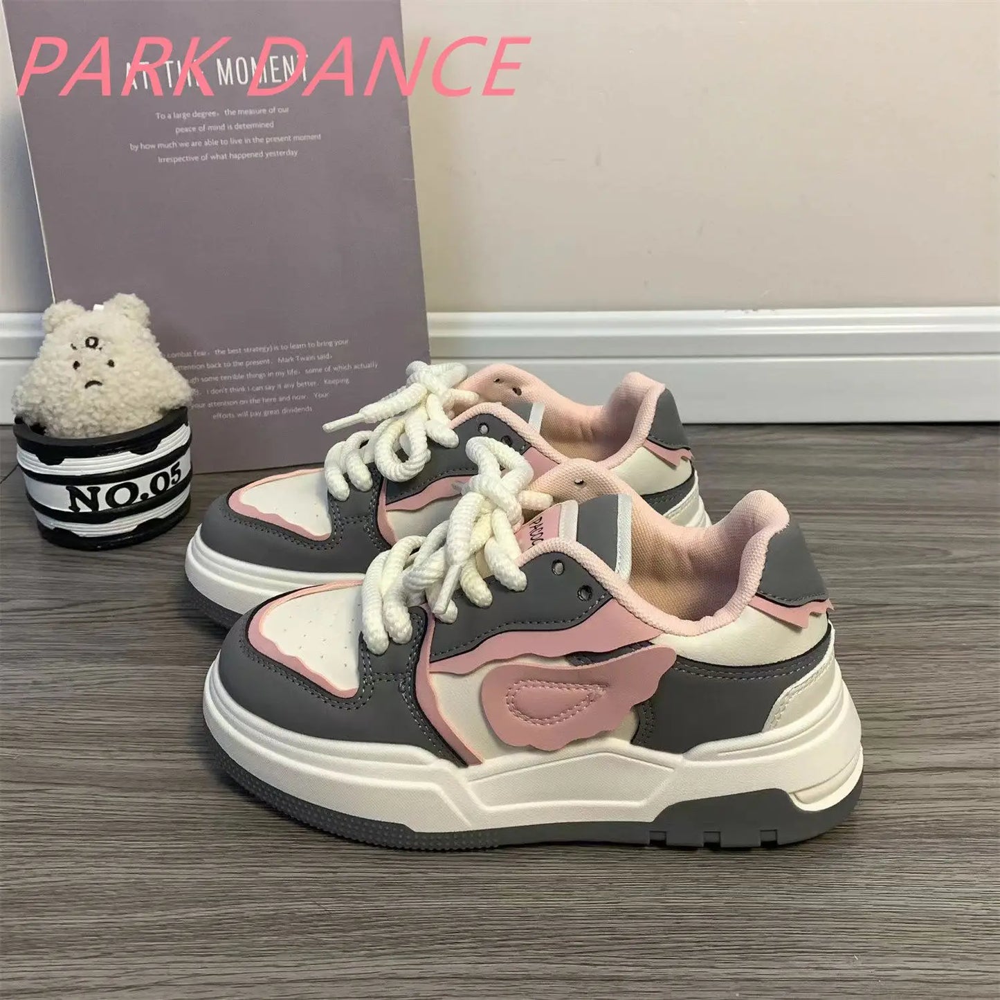 vzyzv -  Kawaii Sports Shoes Women's Sneakers Platform Skateboard Spring Summer 2024 Tennis Female Casual Flats Cute Vulcanize