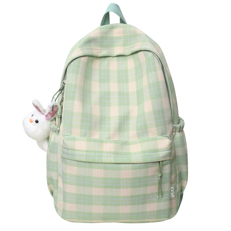 vzyzv  -  New Fashion Lady Lattice Travel School Bag Female Plaid Cute College Backpack Trendy Women Bag Girl Cool Kawaii Laptop Backpack