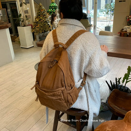 vzyzv  -  Vintage Backpack for Women Preppy Style Canvas Women Rucksack Zipper Casual Medium-Capacity European-American Style Female Bag