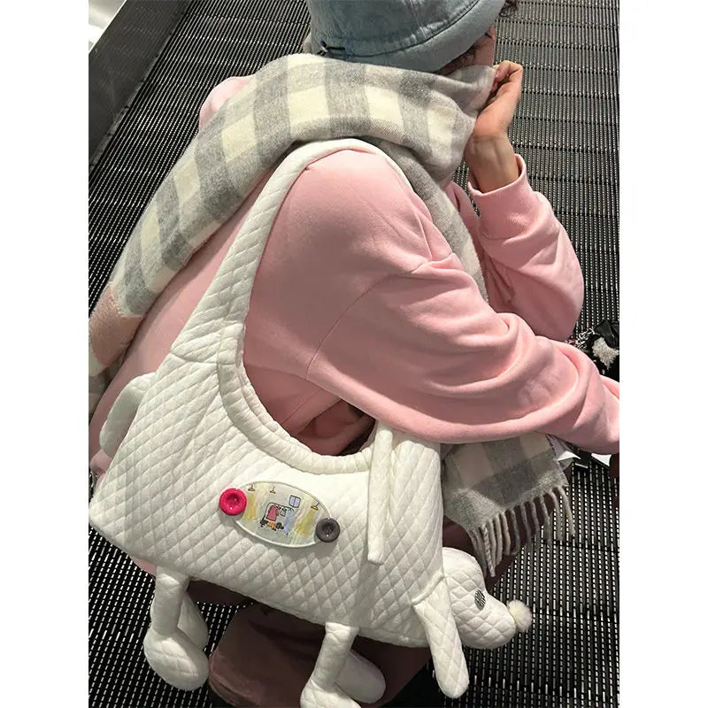 vzyzv  -  Harajuku Cute Dog Shoulder Bags Women Sweet Cool Casual White Handbag Purse Female Hot Girls Kawaii Y2k Handbags Chic