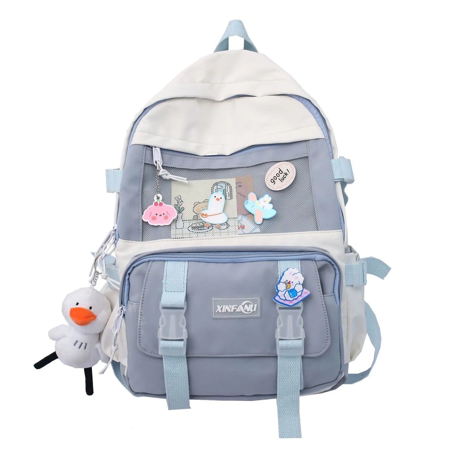 vzyzv  -  High School Girls Backpack Waterproof Multi Pockets For Teenage Harajuku Kawaii Black Women Cute Mochila School Bags