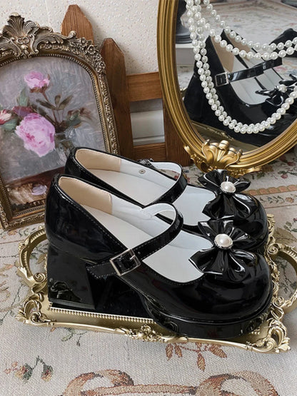 vzyzv  -  Sweet Original Lolita High Heels Japanese Cute Thick Sole Elevated Round Toe Lolita Medium Heels Lo Shoes Female