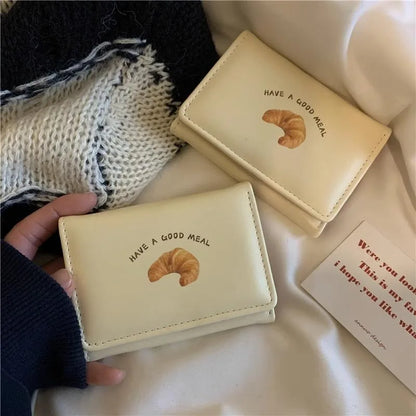 vzyzv  -  Cute Bread Wallets for Women Ins Korean Style Fashion Simple Designer Card Wallet Square Leather Original Aesthetic Bags