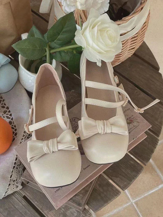 nvxiot  -  Japanese Lolita Kawaii Sandals Women College Style Bow Design Sweet Mary Janes Shoes Female Pure Color Casual Shoes Autumn 2024