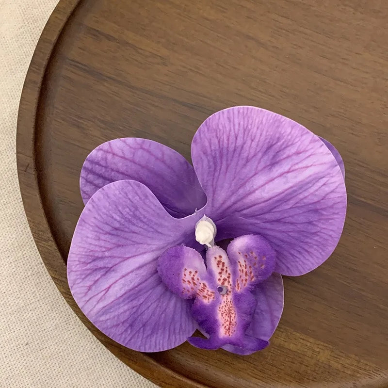 vzyzv  -  Phalaenopsis Flower Hairpin 2024 New Fashion Bohemia Creative Design Cloth Floral Pearl Hair Clip Korean Sweet Female Headdress