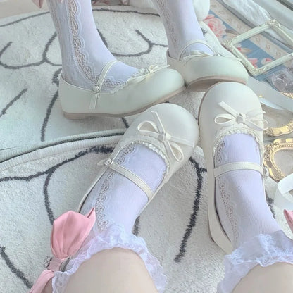 vzyzv  -  Cute Kawaii Sweet Girls Women's Lolita Shoes French Summer Lolita Round Toe Retro Mary Jane Shoes Feminine Flats