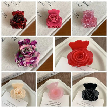 vzyzv  -  Personalized Acetic Acid Rose Hair Claw Cute Hairpin Grab Clip Flower Hair Clip Candy Color Headdress Small Shark Clip Girl