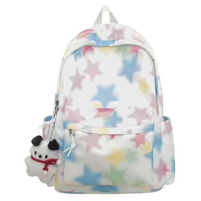 vzyzv  -  Korean Kawaii Star Print Backpacks Ins Harajuku Sweet Girls Preppy Schoolbags Fashion Y2k Women All Match Backpack High-capacity