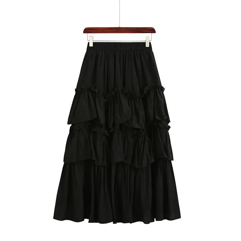 vzyzv -  Korean Fashion Skirts for Women Vintage Streetwear French Style Skirts Midi Versatile Sweet 2024 New Spring Summer Skirts