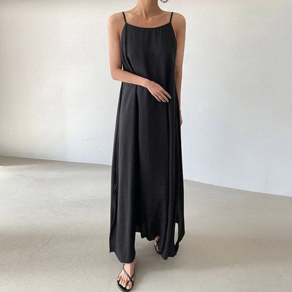 vzyzv -  fashion chic A-line sleeveless loose vestidos for vacation beach casual solid sqaure collar basic women summer long dress 2024