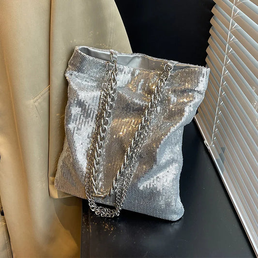 vzyzv  -  Big Sequin Underarm Bags for Women Luxury Designer Korean Fashion Party Handbags Trend Shoulder Bag