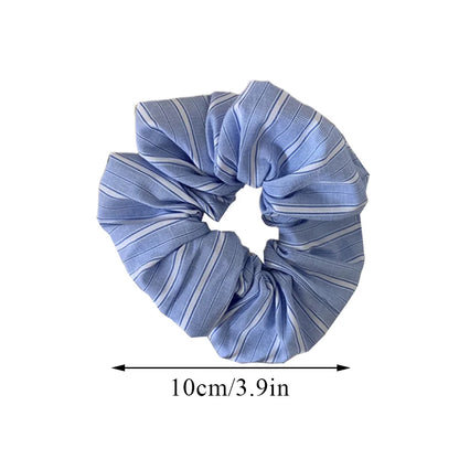 vzyzv  -  Korean Style Blue White Stripe Large Intestine Hair Ring Girl Head Rope Hair Tie Women Scrunchies Headwear INS Style Hair Rope