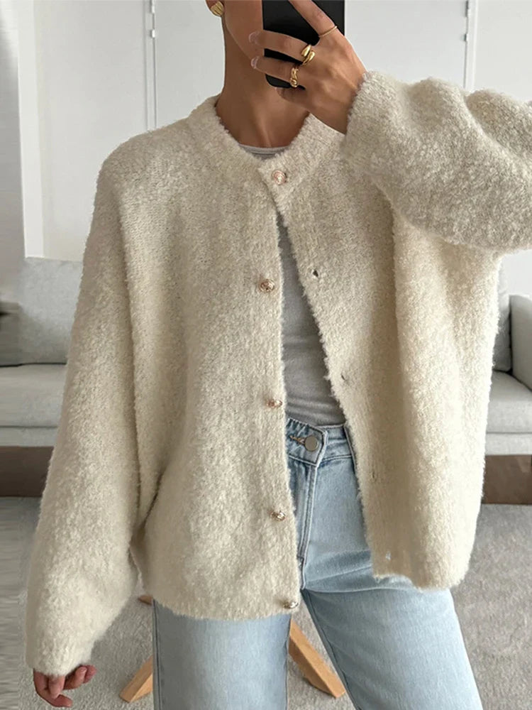 vzyzv  -  Autumn Knitted Women Cardigan Casual O Neck Long Sleeve Solid Female Sweater 2024 New Single-breasted Ladies Loose Streetwear