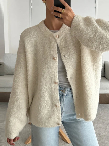 vzyzv  -  Autumn Knitted Women Cardigan Casual O Neck Long Sleeve Solid Female Sweater 2024 New Single-breasted Ladies Loose Streetwear