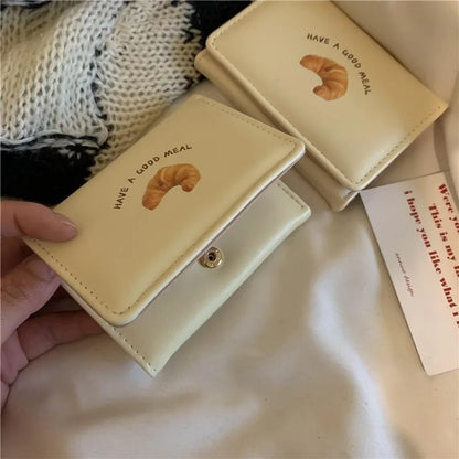 vzyzv  -  Cute Bread Wallets for Women Ins Korean Style Fashion Simple Designer Card Wallet Square Leather Original Aesthetic Bags