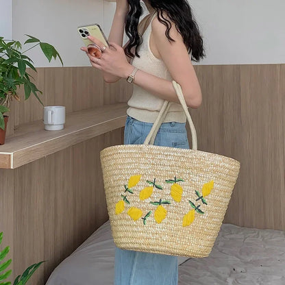 vzyzv -  Handmade Straw women Handbags Summer Tote Large capacity Embroidery Vacation Beach bag Female Shoulder Bag bolsa feminina