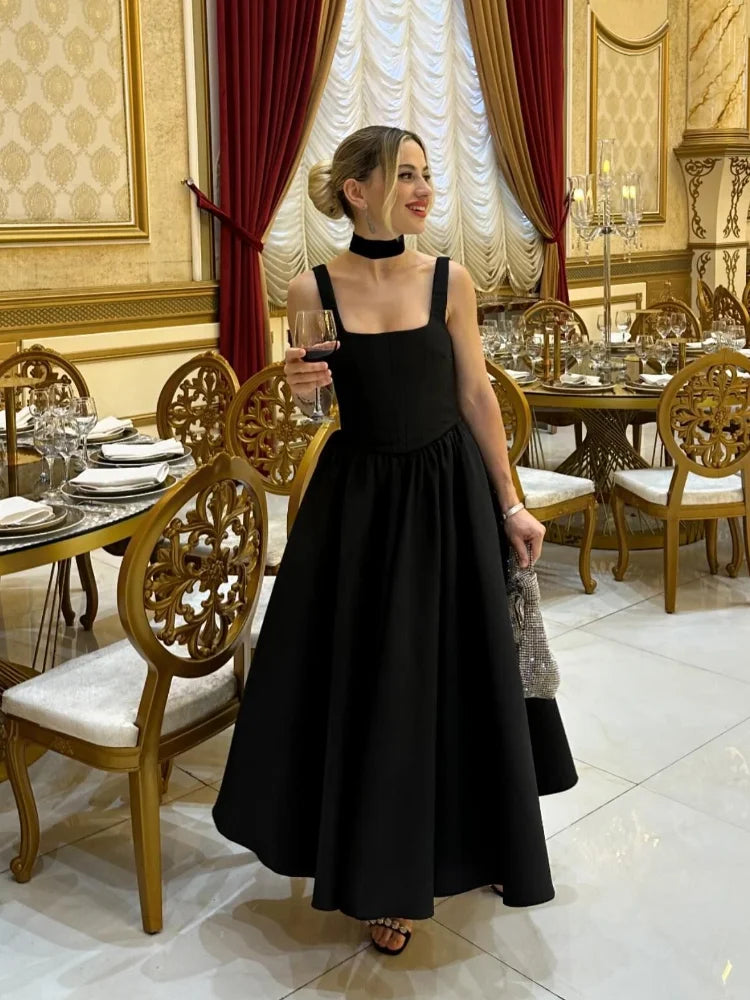 vzyzv  -  Fashion Black Backless Long Dress Women Elegant Sleeveless High Waist Evening Robe 2024 Chic Female Night Club Party Vestidos