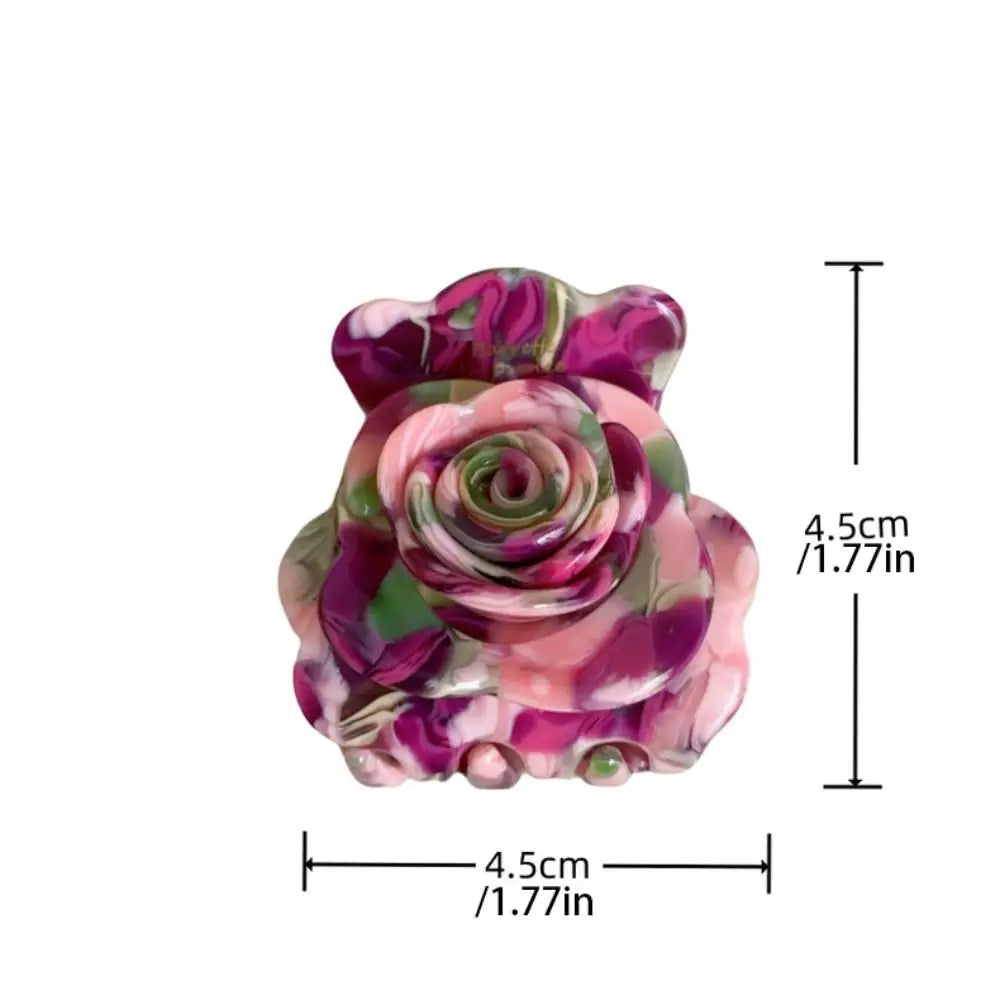 vzyzv  -  Personalized Acetic Acid Rose Hair Claw Cute Hairpin Grab Clip Flower Hair Clip Candy Color Headdress Small Shark Clip Girl