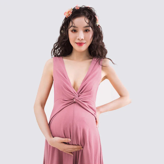 nvxiot  -  Classic Slim Maternity Photography Dresses Soft Sexy Solid Pregnant Women's Photo Shoot Dress Sleeveless Elegant Gravide Clothes